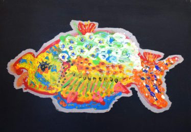 「まつげのついた かわいいおさかな」月組協同作品