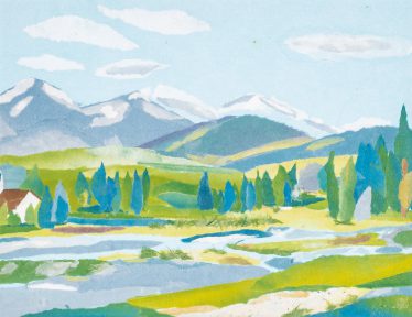 「ちぎり絵 白馬三山」木下 勝夫