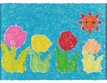 「貼り絵（チューリップ）」伊藤 光子