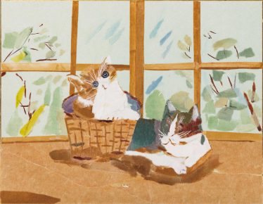 「日なたぼっこのねこ」木下　勝夫