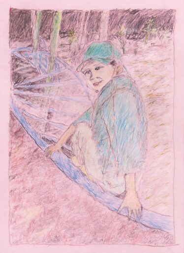 「公園で遊ぶ男の子」　林 知子